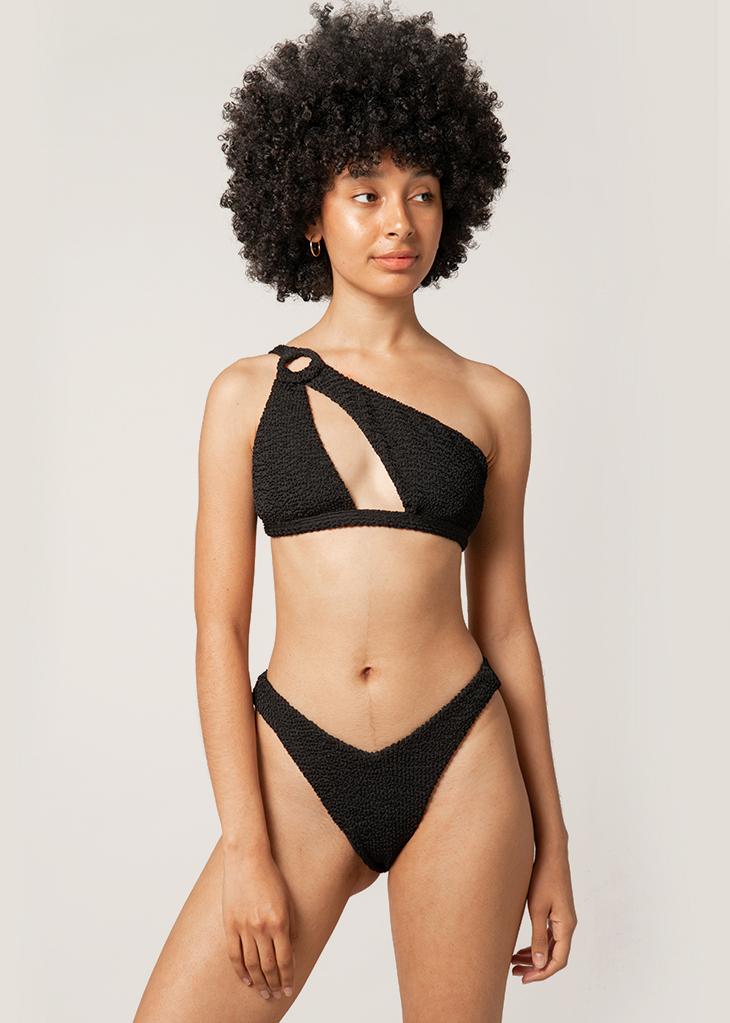 Amalfi Asymmetrisches Bikini | Schwarz