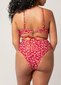 Paros High-Rise Bikini Bottom | Red