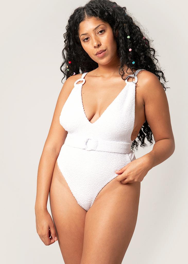 Kythira Low-Back Swimsuit | White