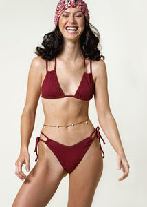Portofino Strappy Bikini Top | Burgundy