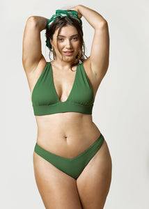 Lisboa Halter Bikini Top | Green